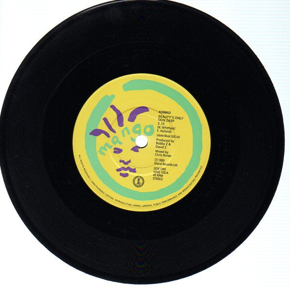 Aswad : Beauty's Only Skin Deep (7", Single, Pap)