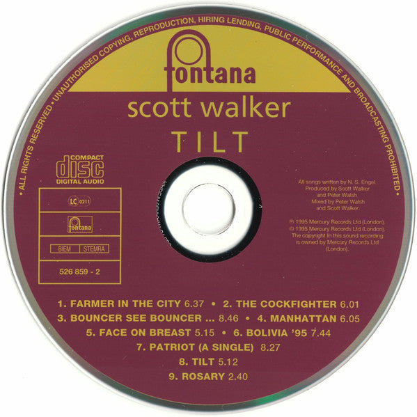 Scott Walker : Tilt (CD, Album, RP)