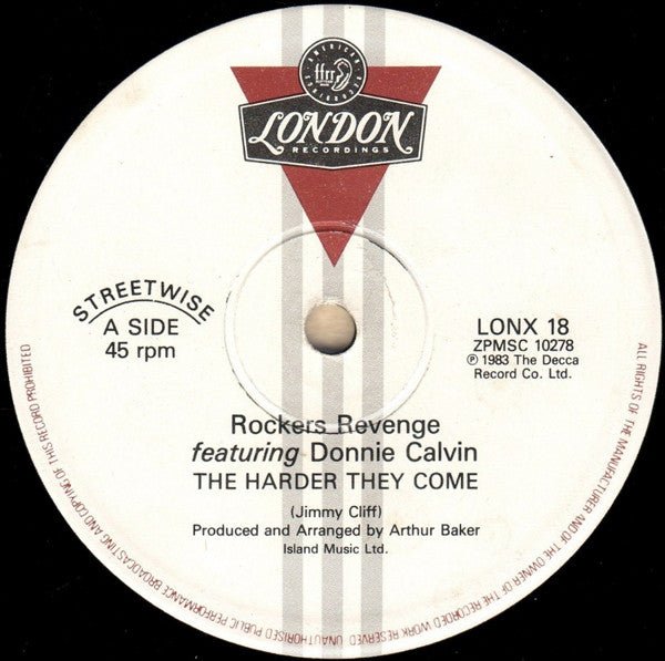 Rockers Revenge Featuring Donnie Calvin : The Harder They Come (12")