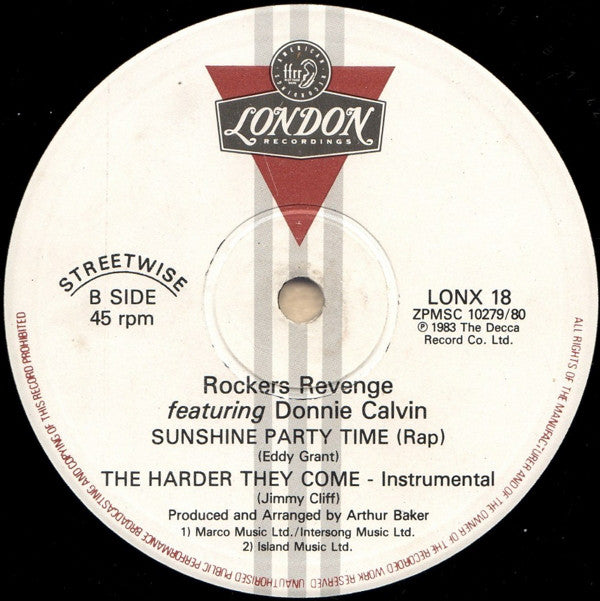 Rockers Revenge Featuring Donnie Calvin : The Harder They Come (12")