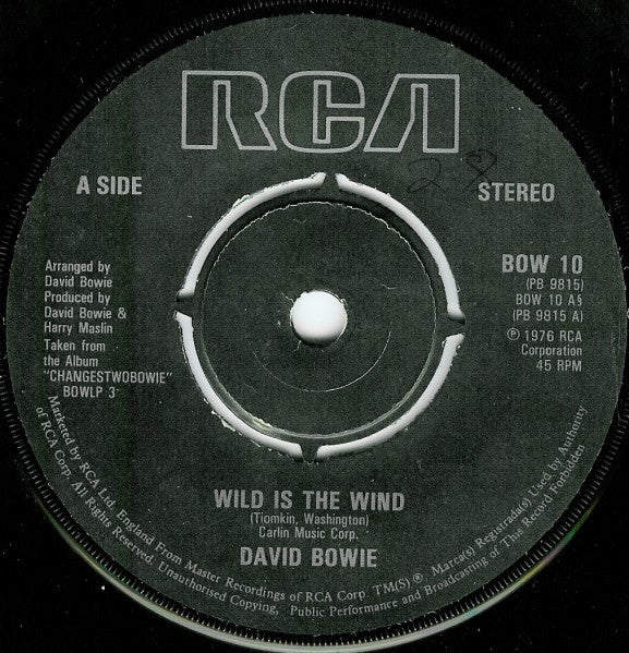 David Bowie : Wild Is The Wind (7", Single)