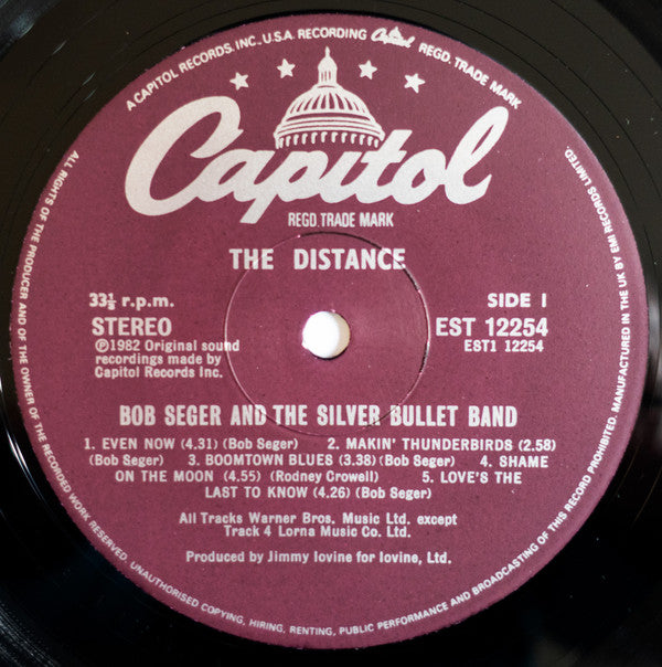 Bob Seger And The Silver Bullet Band : The Distance (LP, Album)