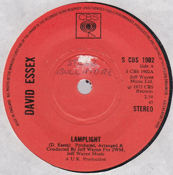 David Essex : Lamplight (7", Single, Sol)