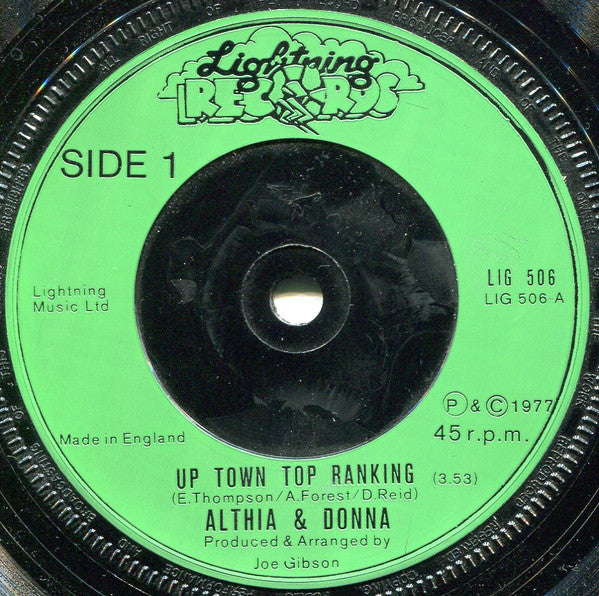 Althea & Donna / The Mighty Two : Up Town Top Ranking / Calico Suit (7", Single, RP, Inj)