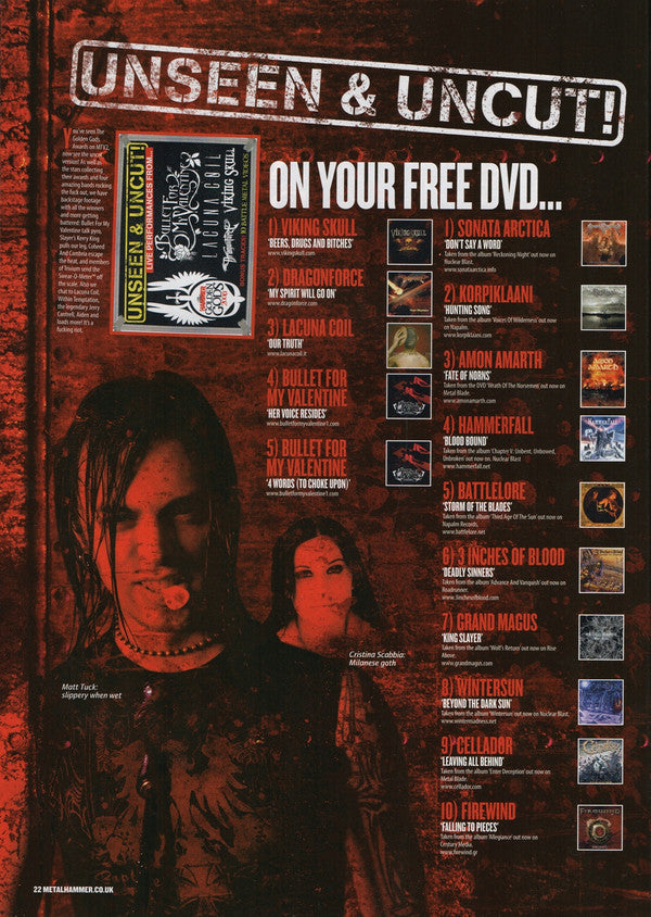 Various : Unseen & Uncut! - Live Performances From The Metal Hammer Golden Gods 2006 / The Prosthetic Records Sampler (DVD + CD, Smplr)