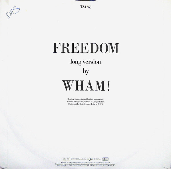 Wham! : Freedom (12", Single)