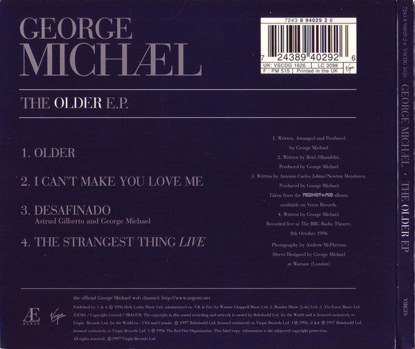 George Michael : The Older E.P. (CD, EP, Dig)