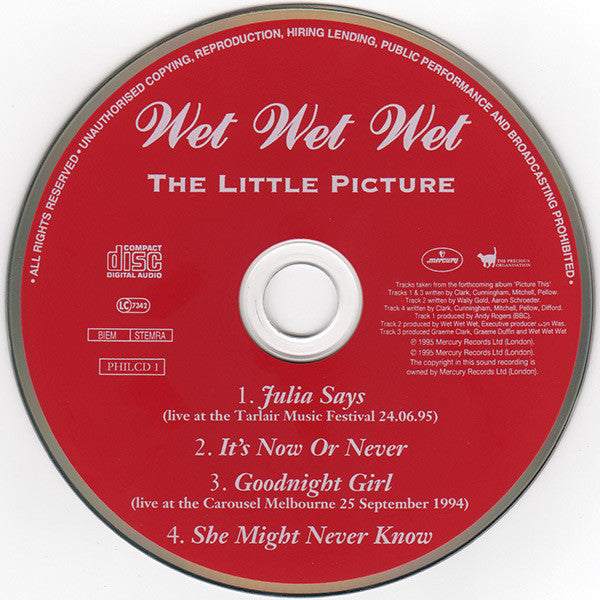 Wet Wet Wet : The Little Picture (CD, Ltd, Promo)