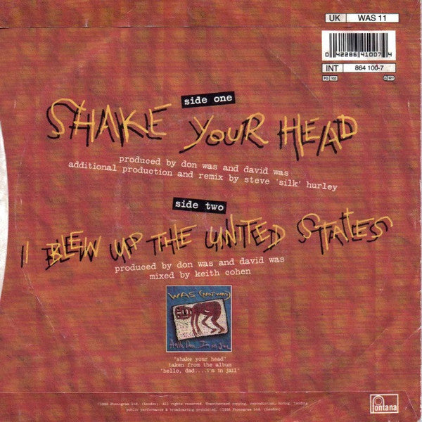 Was (Not Was) : Shake Your Head (7", Single, Sil)