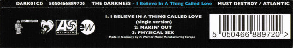 The Darkness : I Believe In A Thing Called Love (CD, Single)