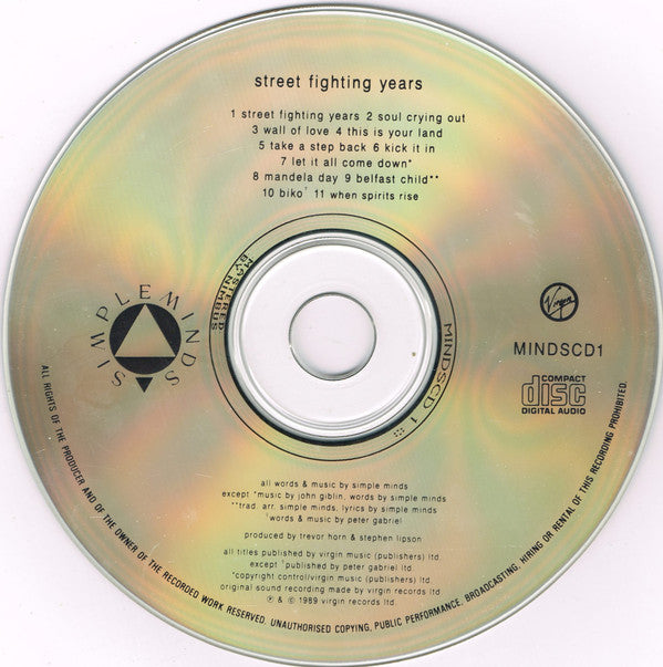 Simple Minds : Street Fighting Years (CD, Album, Nim)