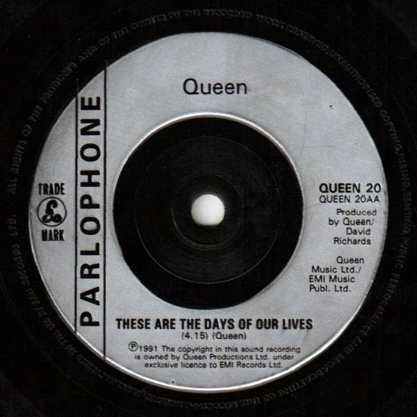 Queen : Bohemian Rhapsody / These Are The Days Of Our Lives (7", Single, Sol)