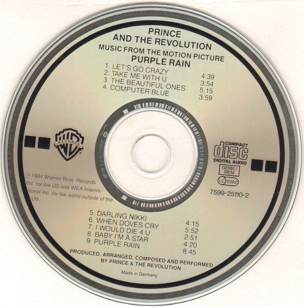 Prince And The Revolution : Purple Rain (CD, Album, RE, RP)