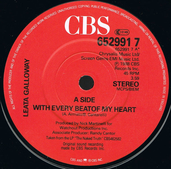 Leata Galloway : With Every Beat Of My Heart (7")