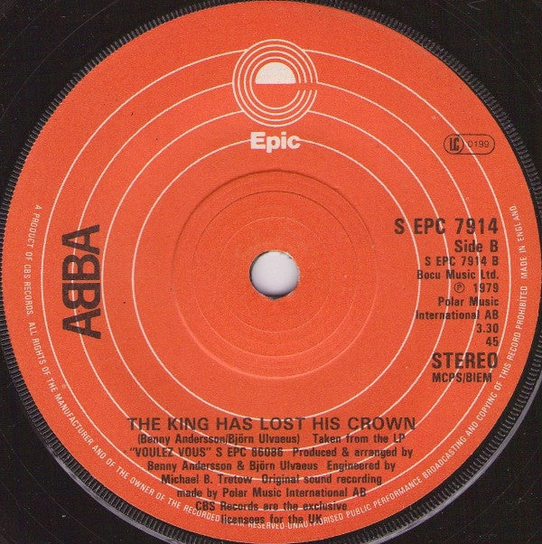 ABBA : Gimme, Gimme, Gimme (A Man After Midnight) (7", Single, Ora)