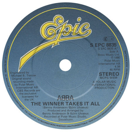 ABBA : The Winner Takes It All / Elaine (7", Single)