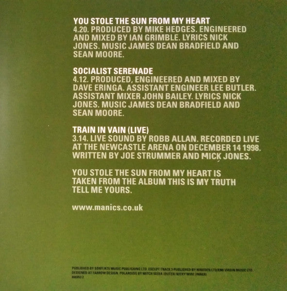 Manic Street Preachers : You Stole The Sun From My Heart (CD, Single)