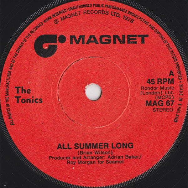 The Tonics (3) : All Summer Long (7", Single)