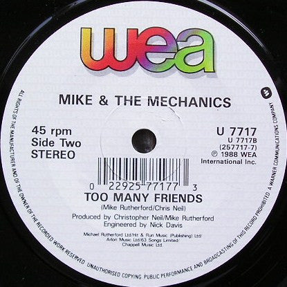 Mike & The Mechanics : The Living Years (7", Single, Dam)