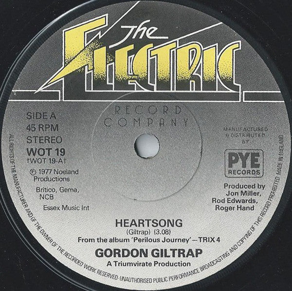 Gordon Giltrap : Heartsong (7", Single, Sol)