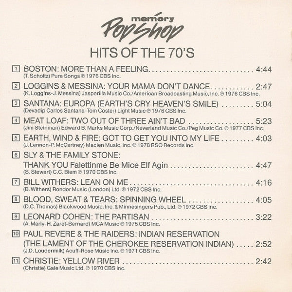Various : Hits Of The 70`s (CD, Comp)