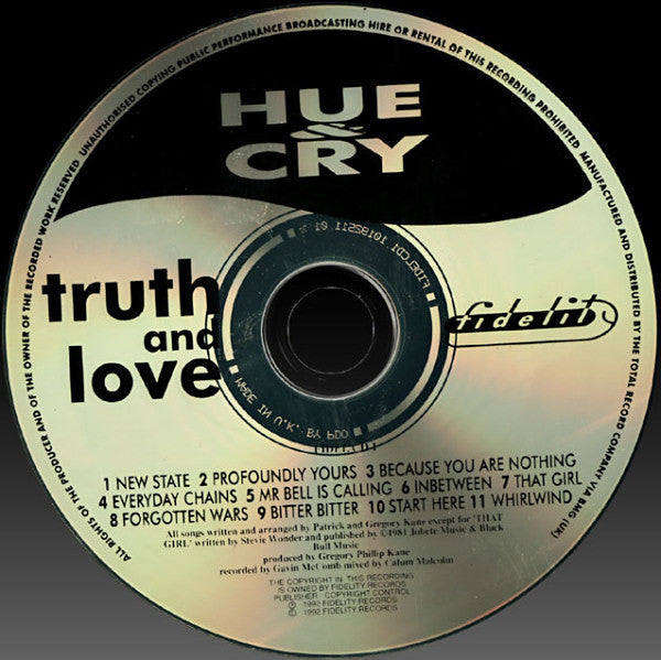 Hue & Cry : Truth And Love (CD, Album)