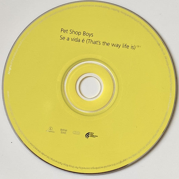 Pet Shop Boys : Se A Vida É (That's The Way Life Is) (CD, Single, CD1)