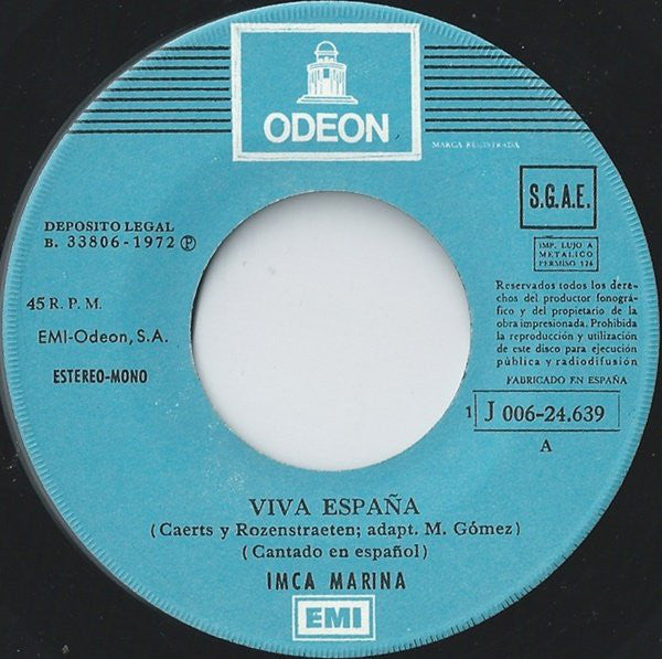 Imca Marina : Viva España / Los Faroles (En Español) (7", Single)