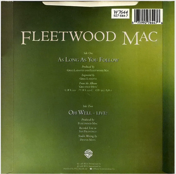 Fleetwood Mac : As Long As You Follow (7", Single)