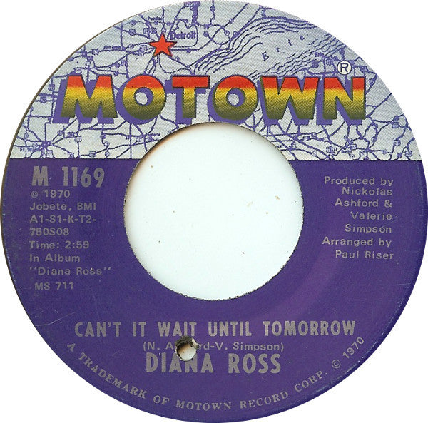 Diana Ross : Ain't No Mountain High Enough / Can't It Wait Until Tomorrow (7", ARP)