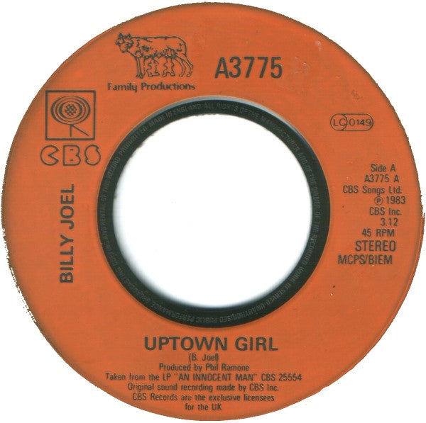 Billy Joel : Uptown Girl (7", Single, Ora)