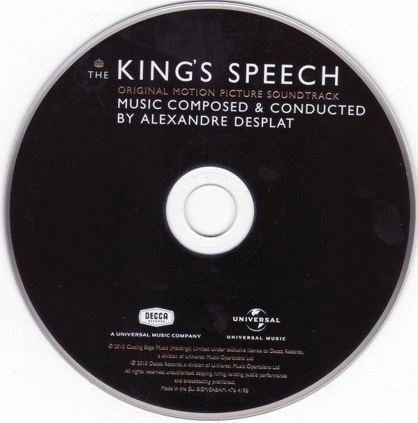 Alexandre Desplat : The King's Speech (Original Motion Picture Soundtrack)  (CD, Album, EDC)