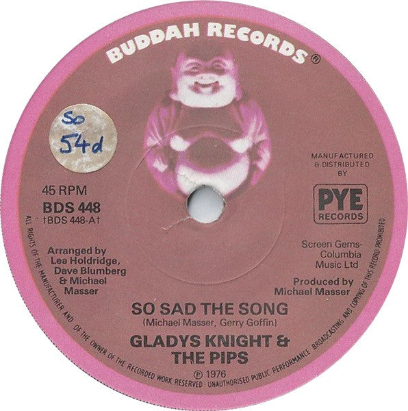 Gladys Knight & The Pips* : So Sad The Song (7", Single, Sol)