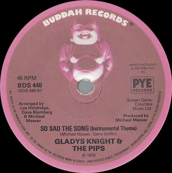 Gladys Knight & The Pips* : So Sad The Song (7", Single, Sol)