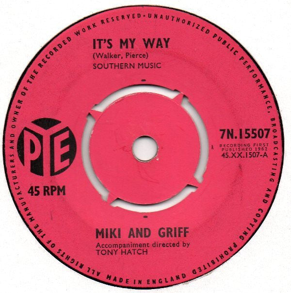 Miki And Griff* : It's My Way (7", Single)