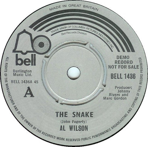 Al Wilson : The Snake (7", Single, Promo)