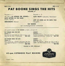 Pat Boone : Sings The Hits Number 3 (7", EP)