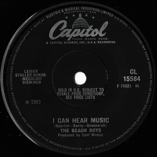 The Beach Boys : I Can Hear Music (7", Single, Sol)