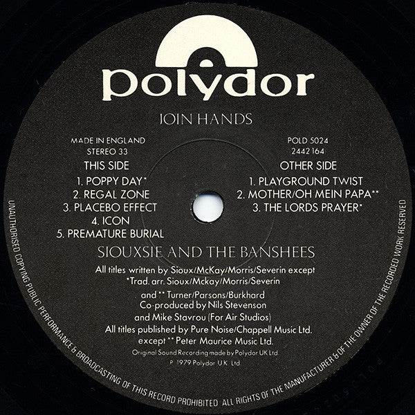 Siouxsie And The Banshees* : Join Hands (LP, Album, Gat)
