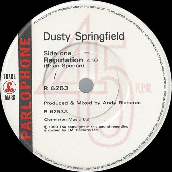 Dusty Springfield : Reputation (7", Single)