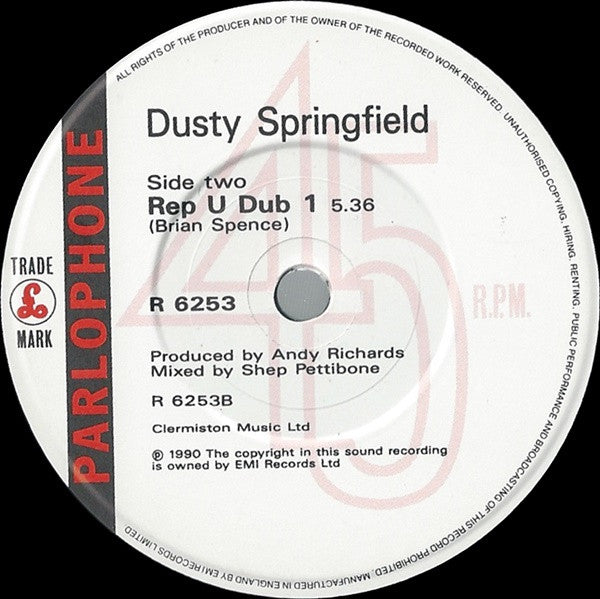 Dusty Springfield : Reputation (7", Single)
