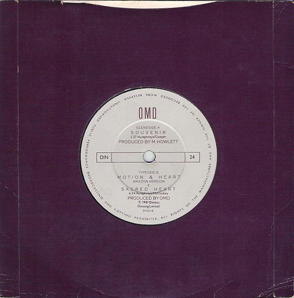 Orchestral Manoeuvres In The Dark : Souvenir (7", Single, Bil)