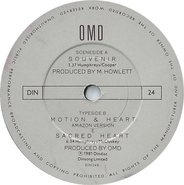 Orchestral Manoeuvres In The Dark : Souvenir (7", Single, Bil)