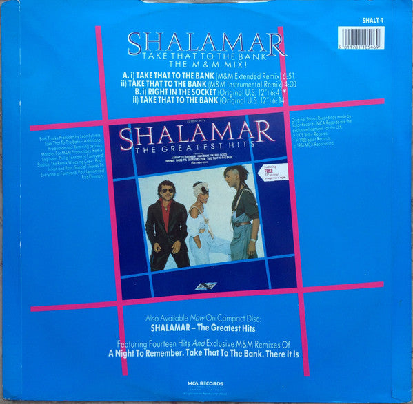 Shalamar : Take That To The Bank (The M & M Mix!) (12", Single)