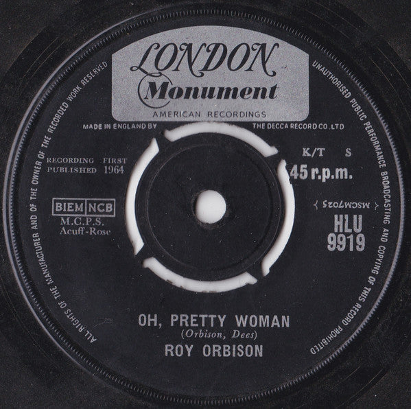Roy Orbison : Oh, Pretty Woman (7", Single)