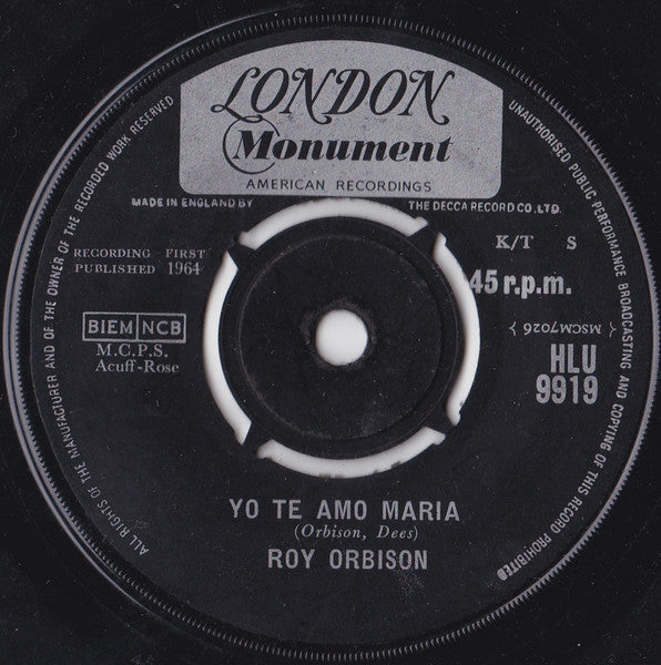 Roy Orbison : Oh, Pretty Woman (7", Single)
