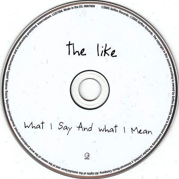 The Like : What I Say And What I Mean (CD, Single, Enh, Sti)