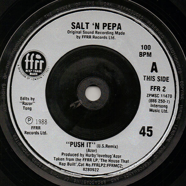 Salt 'N' Pepa : Push It (U.S. Remix) / I Am Down (7", Single)