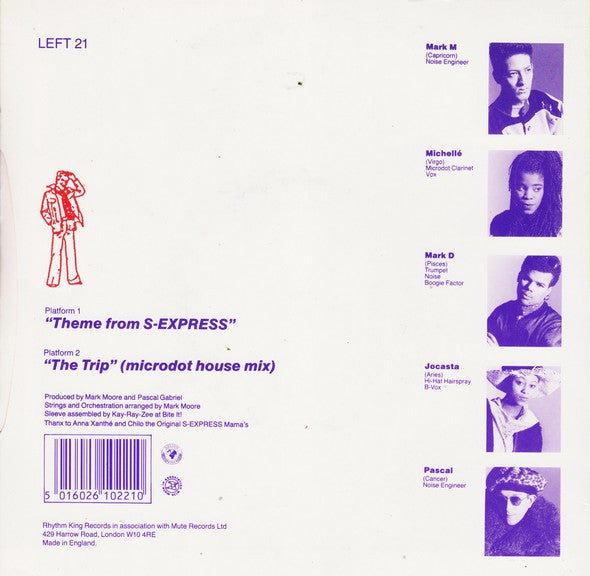 S-Express* : Theme From S-Express / The Trip (Microdot House Mix) (7", Single)