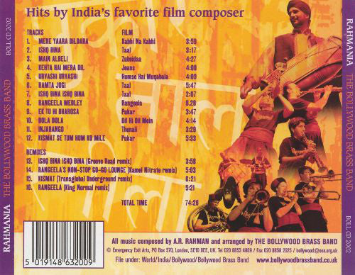 Bollywood Brass Band : Rahmania (The Music Of A.R. Rahman) (CD, Album)